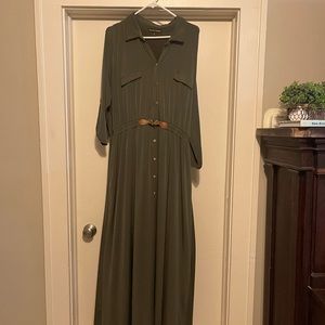Long button down maxi dress